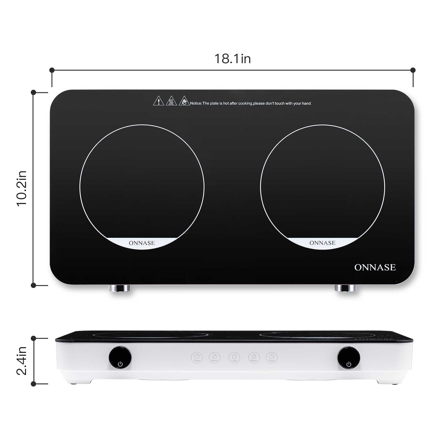 1800W Double Induction Cooktop Burner